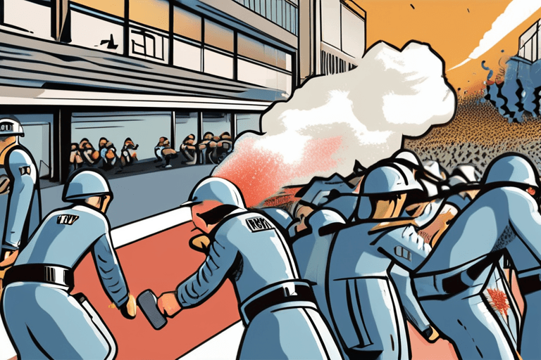 Police Clash, Tear Gas Fly Near Olympics Site