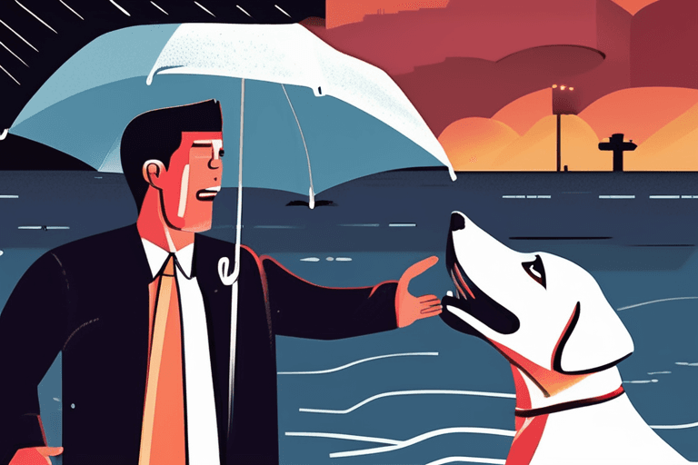 Estrangeiros se Unem, Resgatam Homem e Cão em Tempestade