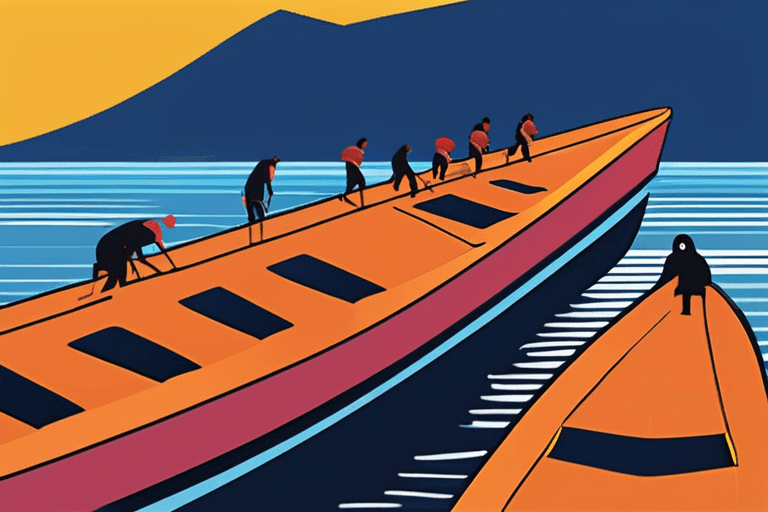 भूमध्यसागर में प्रवासियों की नाव पलटी, 53 के मरने की आशंका