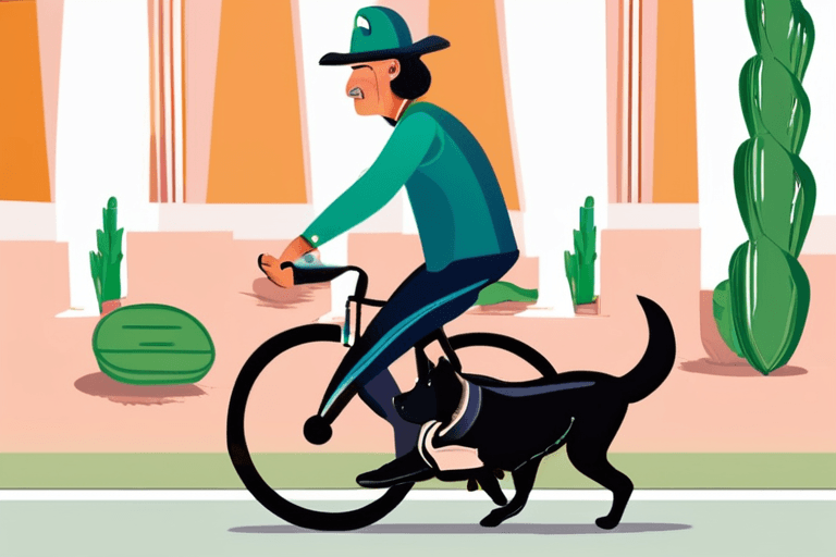 Собака на велосипеде крадет шоу в Мехико!