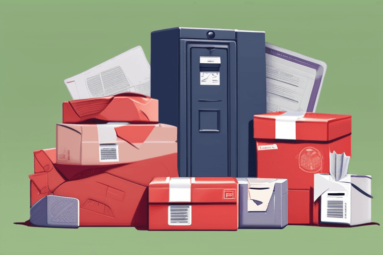 皇家邮政优先包裹，信件堆积如山