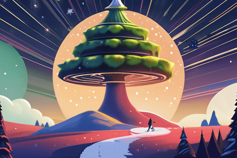 巨大な宇宙のクリスマスツリー発見：星が散りばめられたホリデーサプライズ