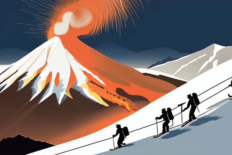 El Etna entra en erupción: esquiadores descienden las laderas mientras el volcán arroja ceniza