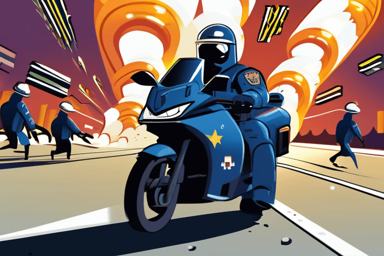 オランダ警察、爆発的な新年の猛攻撃と闘う