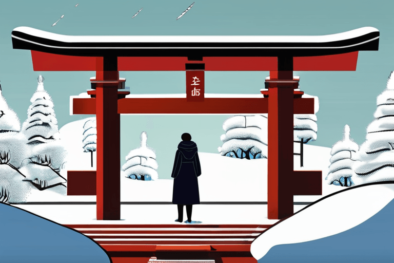 Unexpected Sanctuary: Snow Strands Travelers at Japanese Shrine