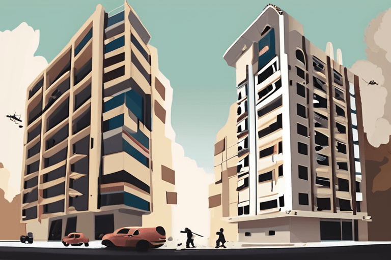 휴전 중 알레포 건물, 드론 공격 받아