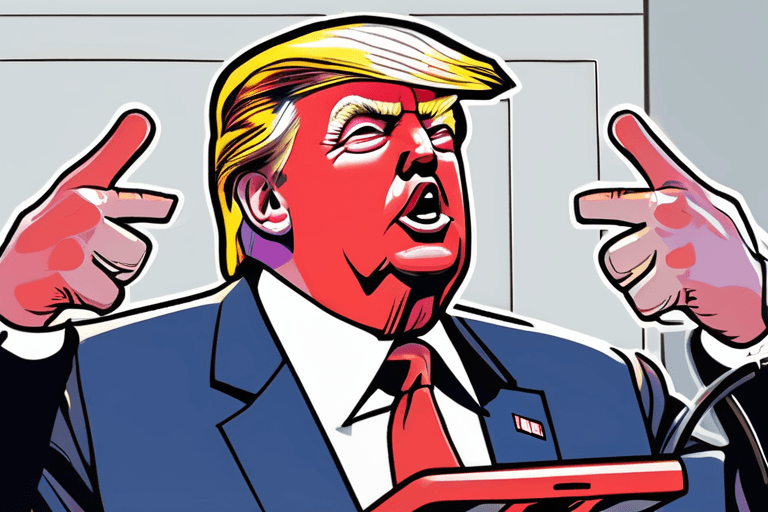 Trump Flips Off Heckler; White House Calls Critic "Lunatic