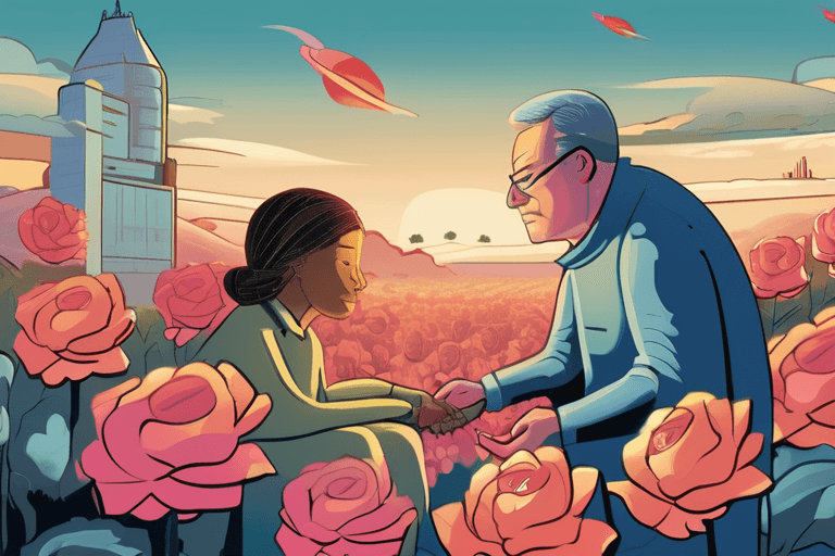 Hoffnung blüht inmitten des Krieges, während Freunde von Frieden träumen