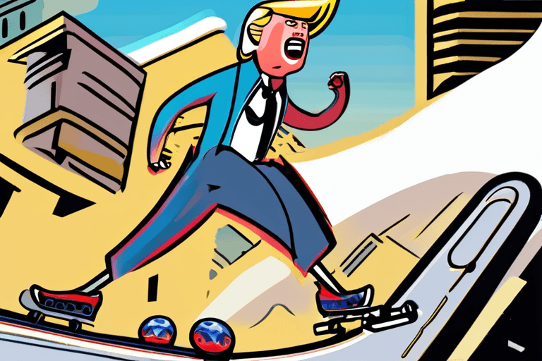 스톨츠, 트럼프 혼란이 세계를 강타하는 가운데 펠프스 하이츠로 스케이트를 타다!