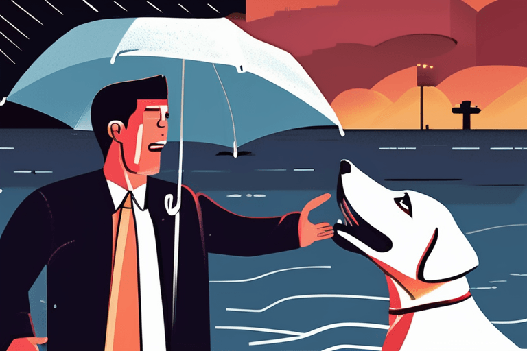 Strangers Unite, Rescue Man & Dog in Storm