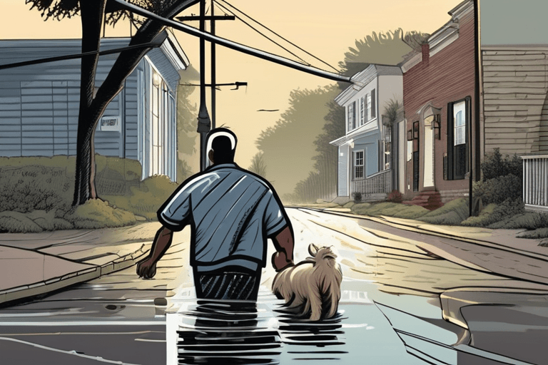 陌生人风暴中救助南卡男子和狗；人性闪光