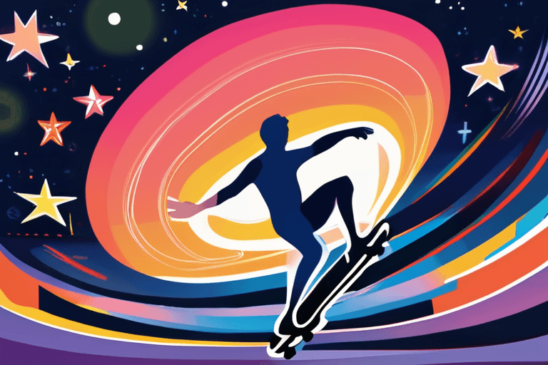 القفزة الرباعية للاعب التزلج تتحدى الفيزياء؛ المجرة تتألق!