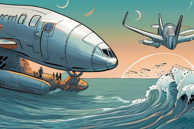 विमान समुद्र में उतरा, सभी 55 बचे; साथ ही, मस्क की चाँद पर बात