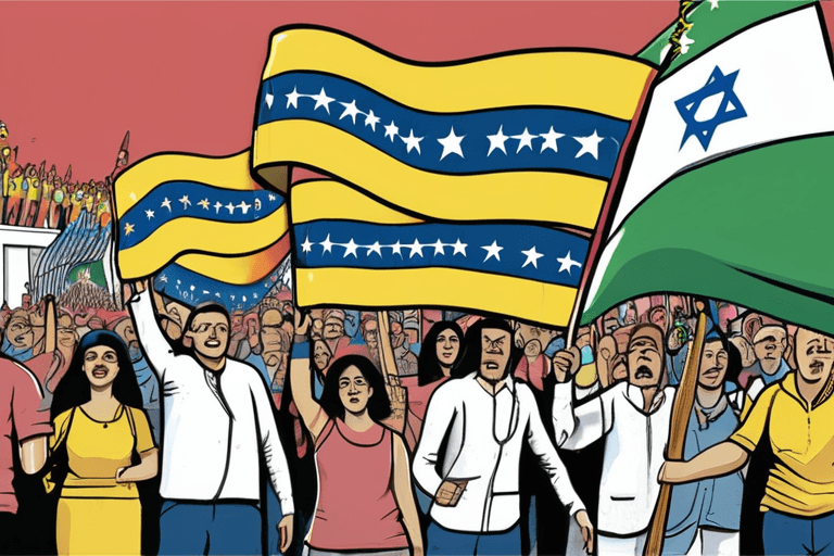 베네수엘라 활동가 시위; 이스라엘, 혐의 및 비난 직면