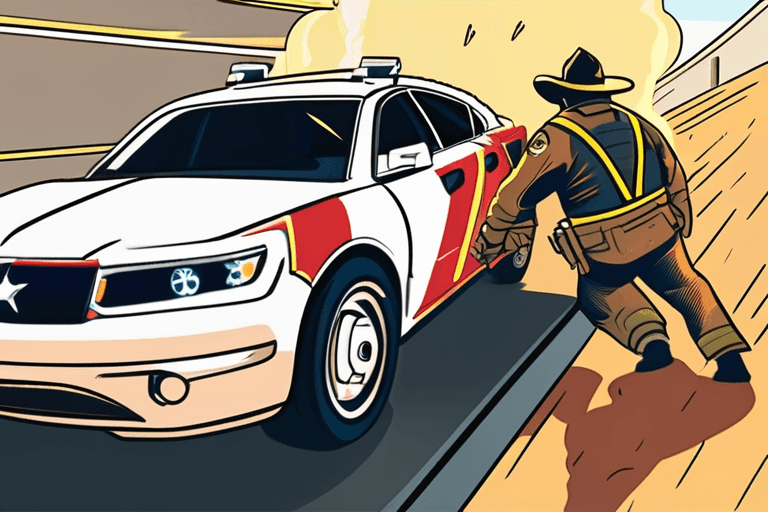 Un adjoint sauve une femme d'une épave en feu