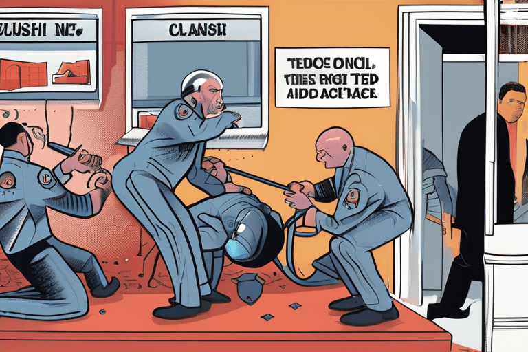 민주당 충돌, AI, 급습 지원, 요원 공격