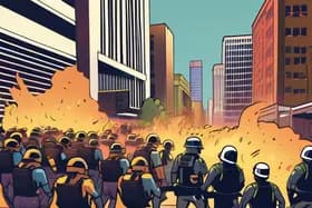 Manifestantes se enfrentan a agentes federales en el centro de Los Ángeles